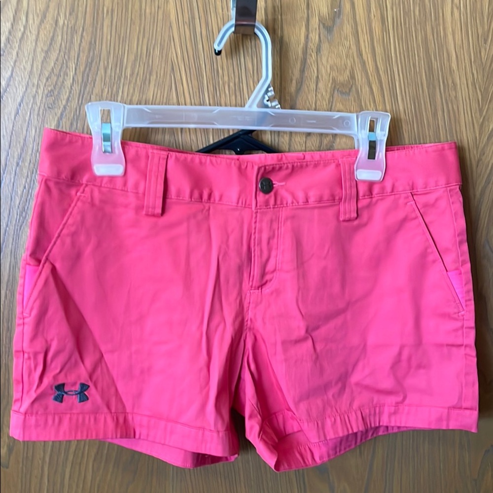 Under Armour Pink Athletic Shorts Lightweight Tailored